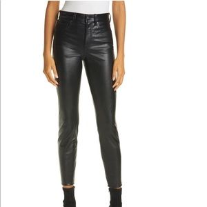 Veronica Beard High Waist Faux Leather Skinny Pants